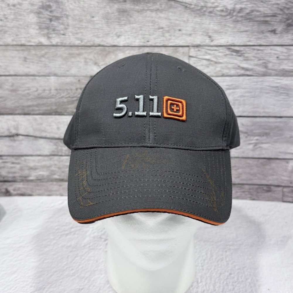 5.11 Tactical Gear Hat Gray Orange Adjustable Cap 2013 Always Be Ready Signed